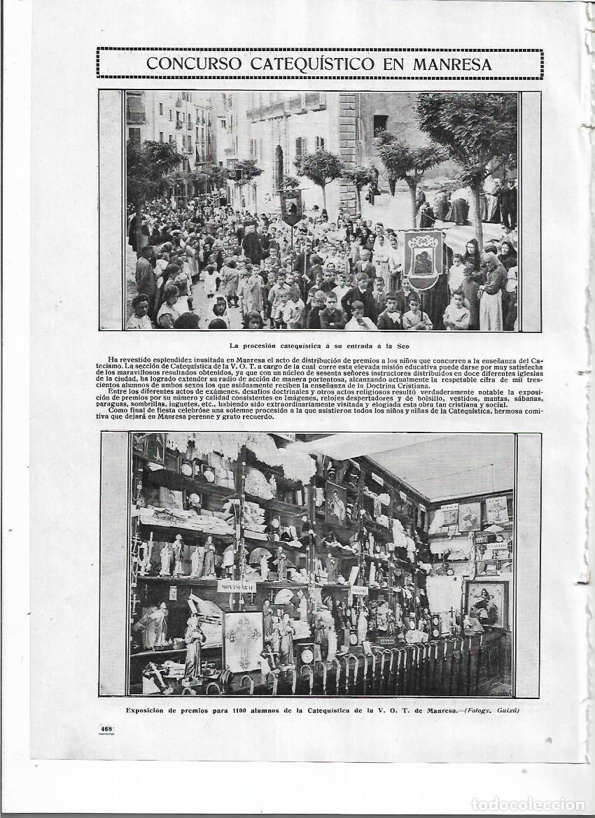 Colecionismo: A&Ntilde;O 1912 RECORTE PRENSA MANRESA CONCURSO CATEQUISTICO PROCESION EXPOSICION PREMIOS LA SEU IGLESIA