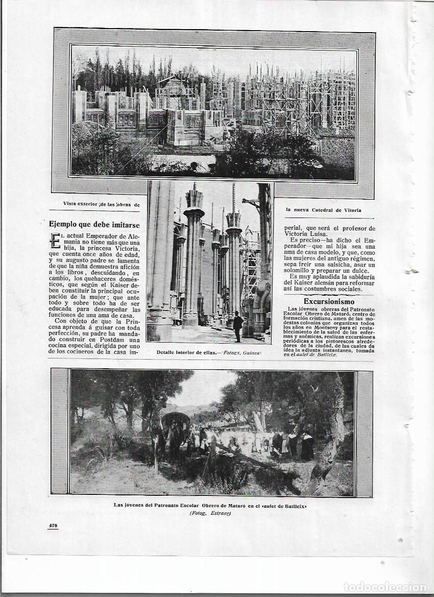 Collezionismo: A&Ntilde;O 1912 RECORTE PRENSA VITORIA OBRAS DE LA NUEVA CATEDRAL
