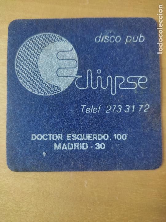 Coleccionismo: DISCO PUB ECLIPSE DOCTOR ESQUERDO MADRID POSAVASOS COASTER TERCIPELO 8,5 CMS