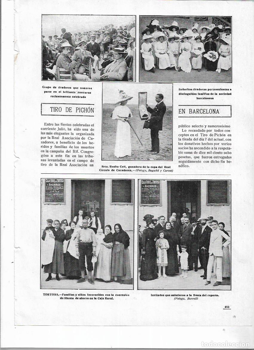 Collezionismo: A&Ntilde;O 1912 RECORTE PRENSA BCNA TIRO DE PICHON ROSITA COLL GANADORA COPA DEL REAL CIRCUITO CAZADORES