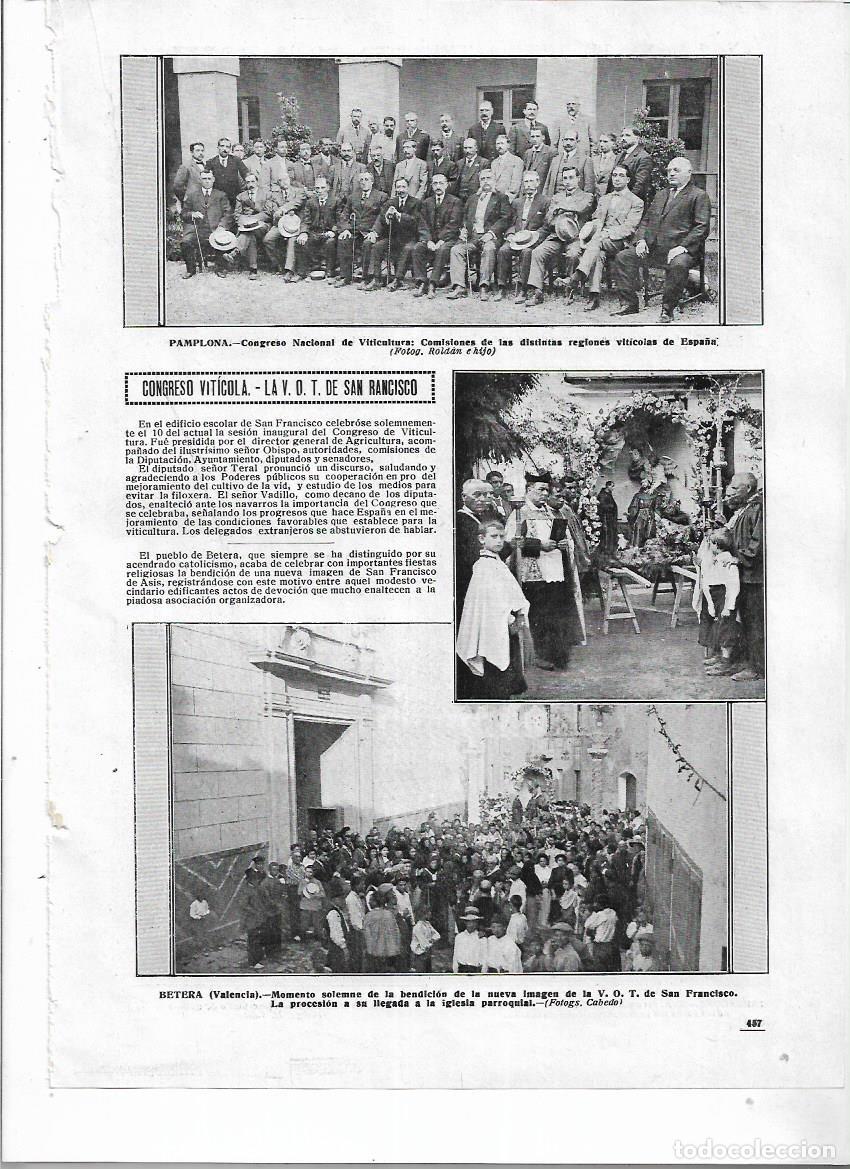 Collezionismo: A&Ntilde;O 1912 RECORTE PRENS BETERA VALENCIA BENDICION IMAGEN SAN FRANCISCO PROCESION LLEGADA A LA IGLESIA