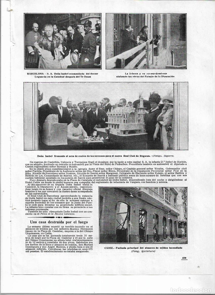 Coleccionismo: A&Ntilde;O 1912 RECORTE PRENSA CADIZ INCENDIO ALMACEN DE TEJIDOS MORENO HERMANOS PLAZA DE CASTELAR