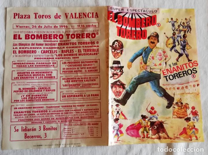 Collezionismo: ANTIGUA PUBLICIDAD / OLD FLYER: BOMBERO TORERO PLAZA TOROS VALENCIA 1996 / SPANISH DWARF BULLFIGHTER