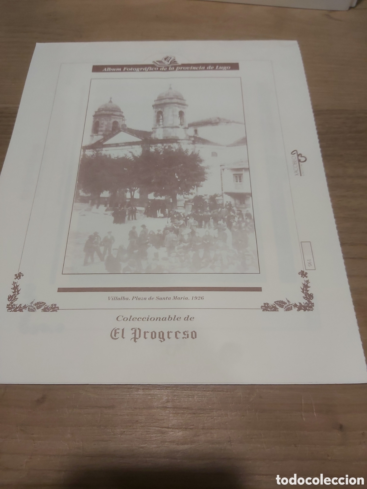 Collezionismo: 1926 Villalba Lugo plaza Santa Mar&iacute;a l&aacute;mina coleccionable Lugo Galicia 195