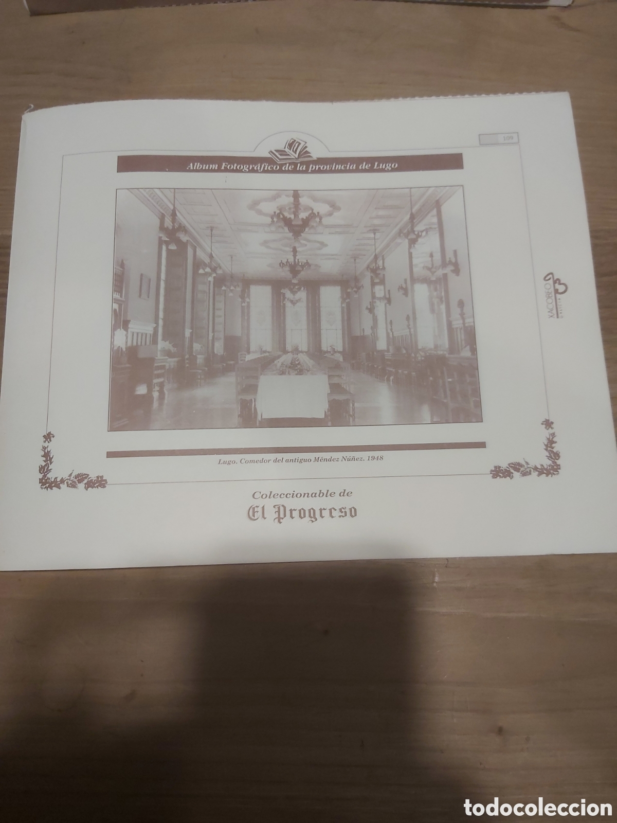 Collezionismo: 1948 l&aacute;mina coleccionable Lugo Galicia Espa&ntilde;a comedor antiguo M&eacute;ndez N&uacute;&ntilde;ez 109