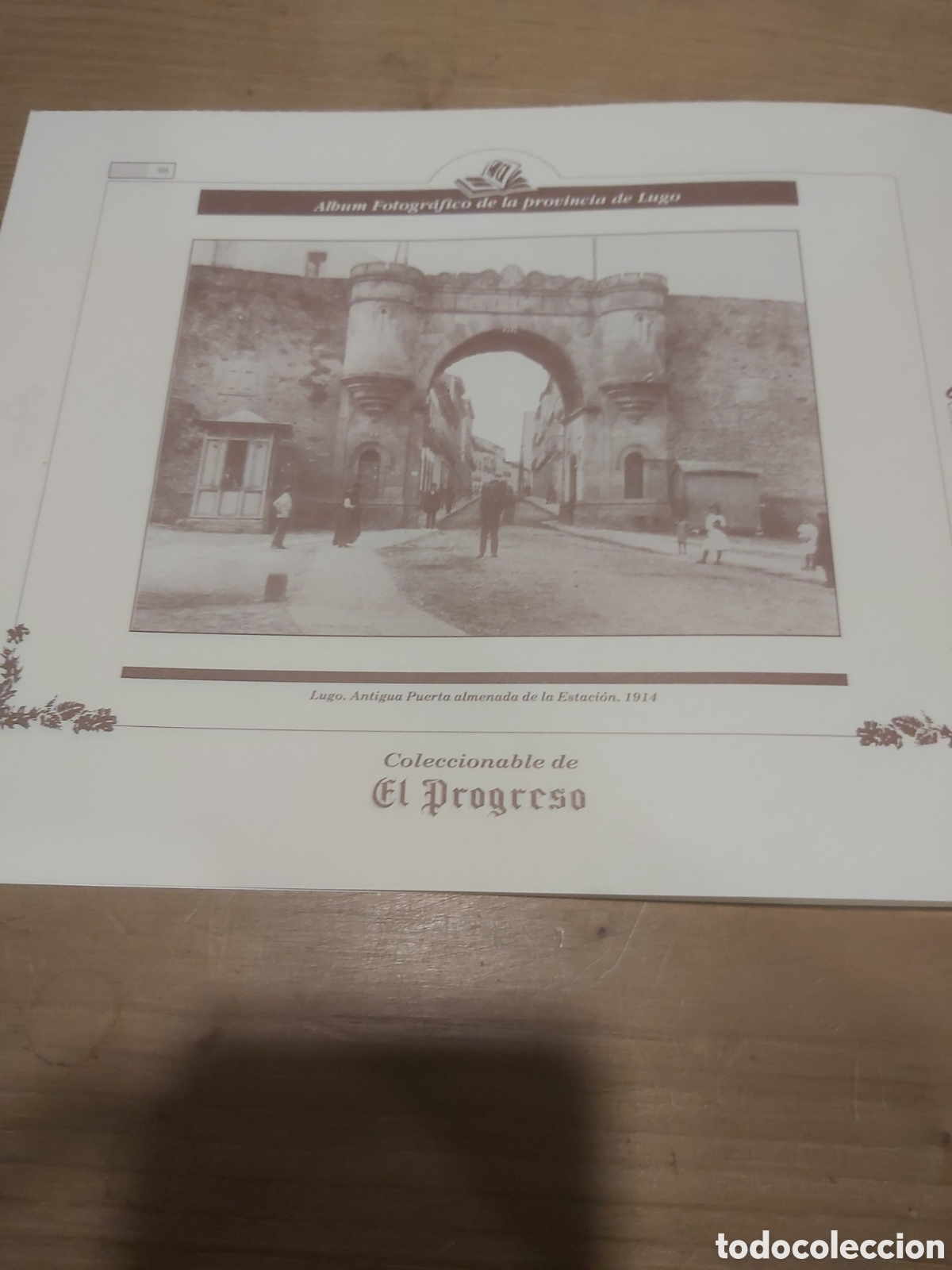 Coleccionismo: Lugo 1914 puerta almenada de estaci&oacute;n l&aacute;mina coleccionable Lugo Galicia 98