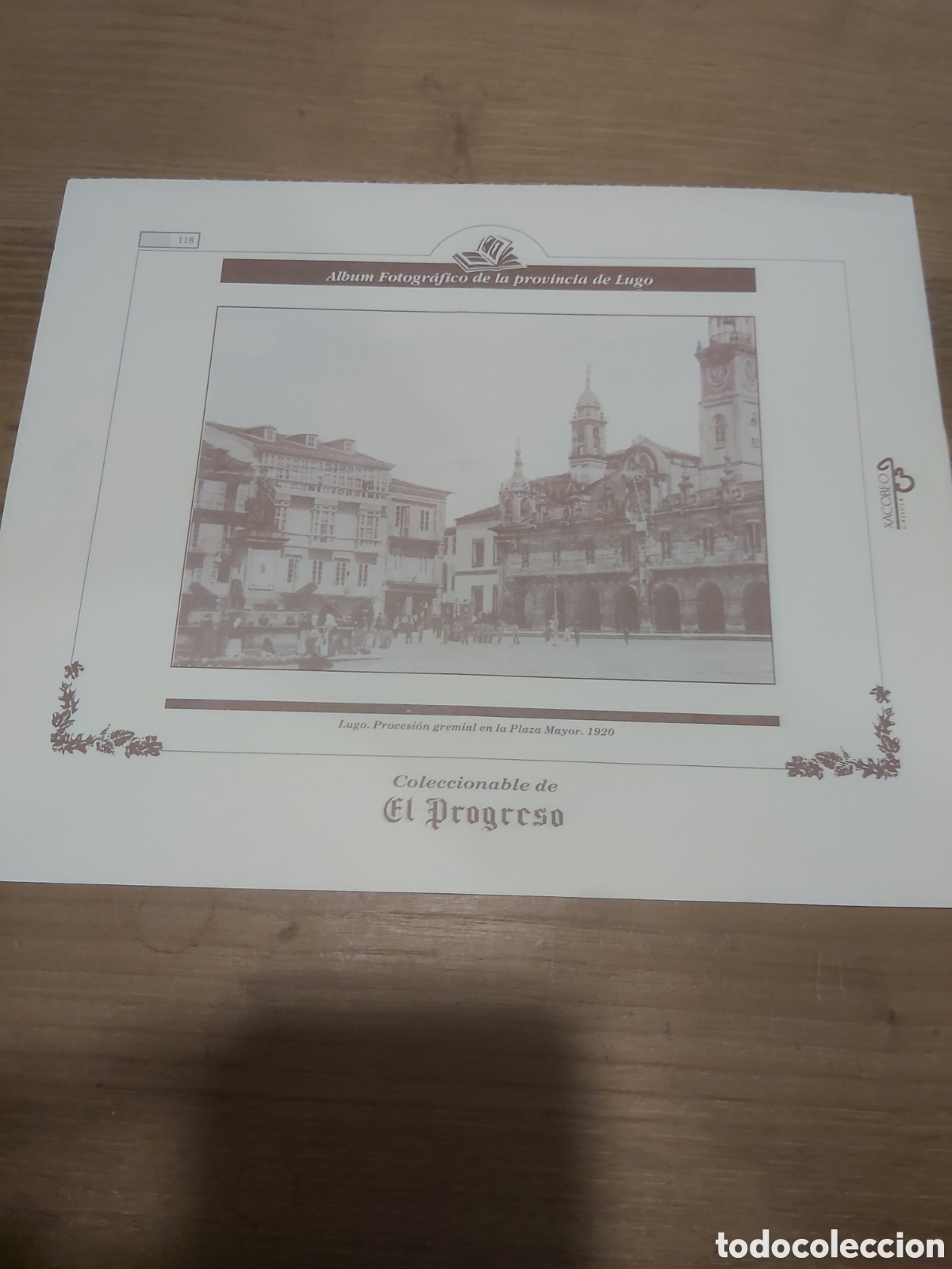 Sammelleidenschaft Papier: 1920 Lugo procesi&oacute;n gremial plaza mayor ayuntamiento l&aacute;mina coleccionable Lugo Galicia 118