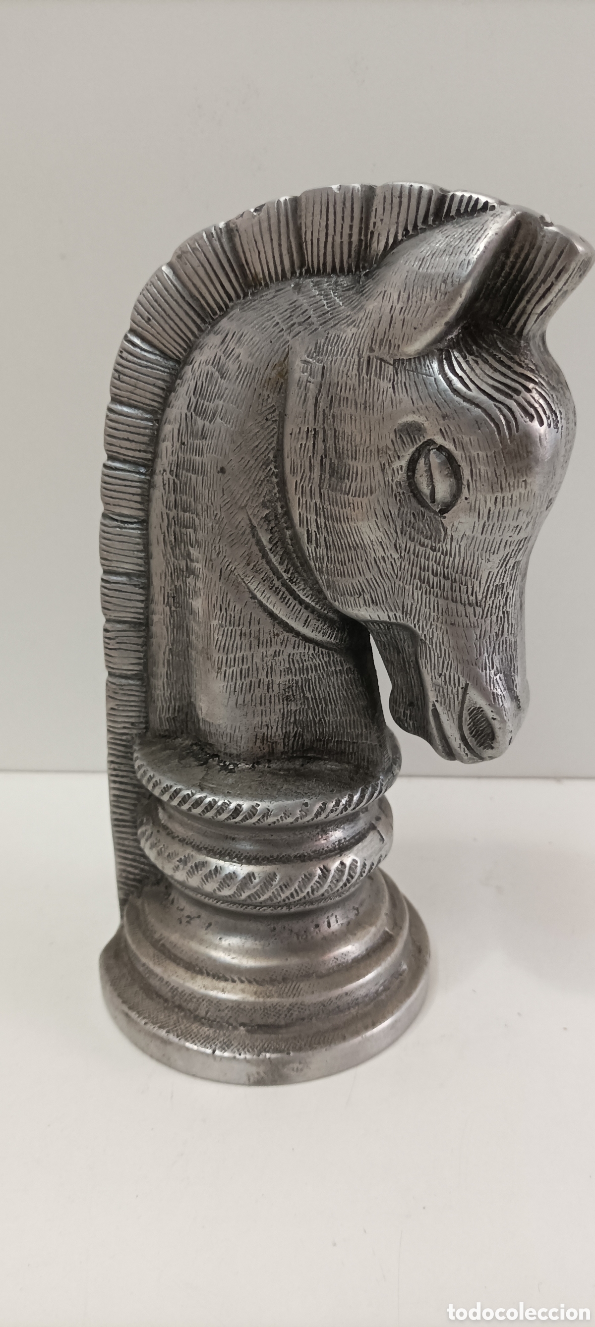 Coleccionismo: FIGURA CABALLO DE AJEDREZ Aluminio - Foto 3