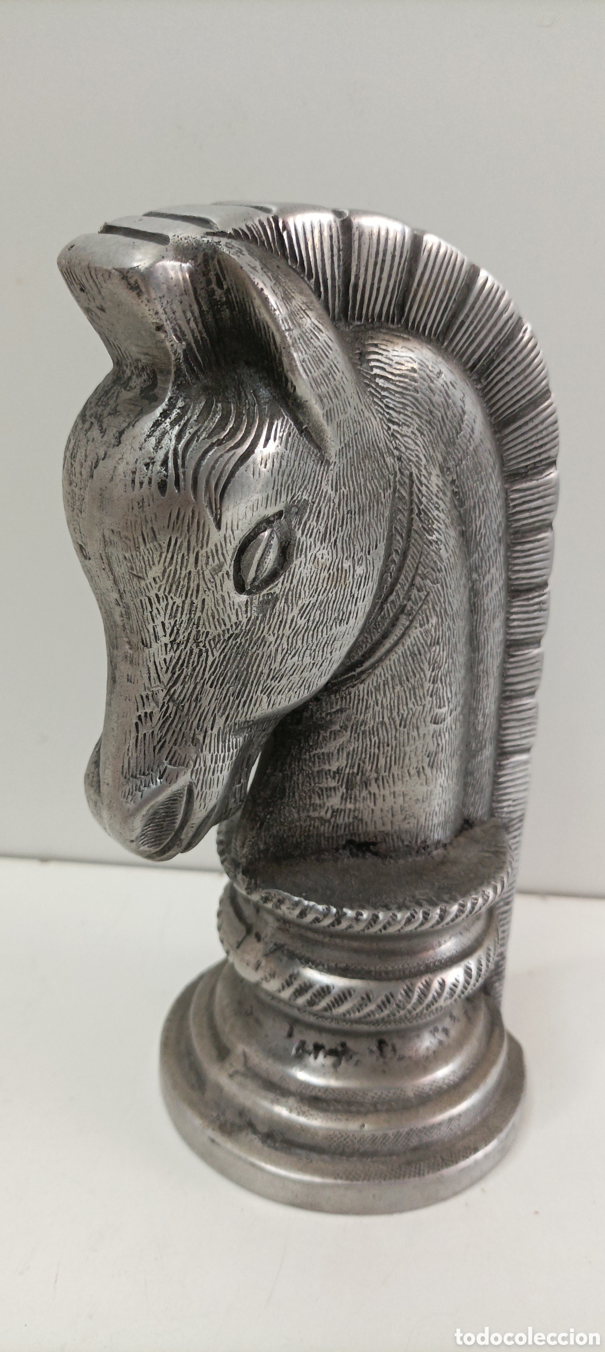 Coleccionismo: FIGURA CABALLO DE AJEDREZ Aluminio - Foto 2