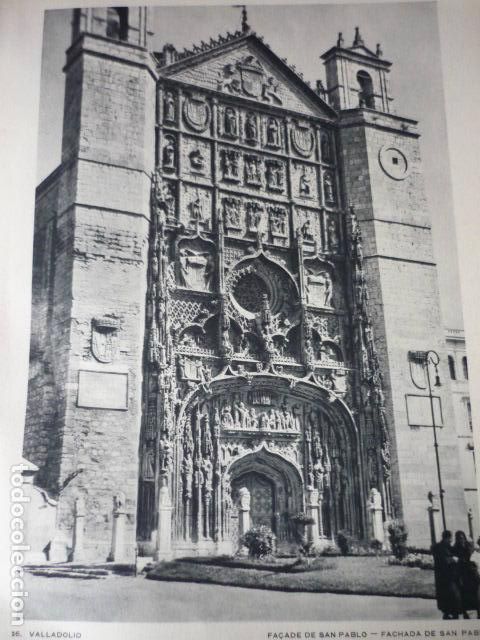 Coleccionismo: VALLADOLID IGLESIA DE SAN PABLO ANTIGUA LAMINA HUECOGRABADO 1936