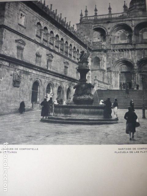 Coleccionismo: SANTIAGO DE COMPOSTELA PLAZUELA DE PLATERIAS ANTIGUA LAMINA HUECOGRABADO 1936