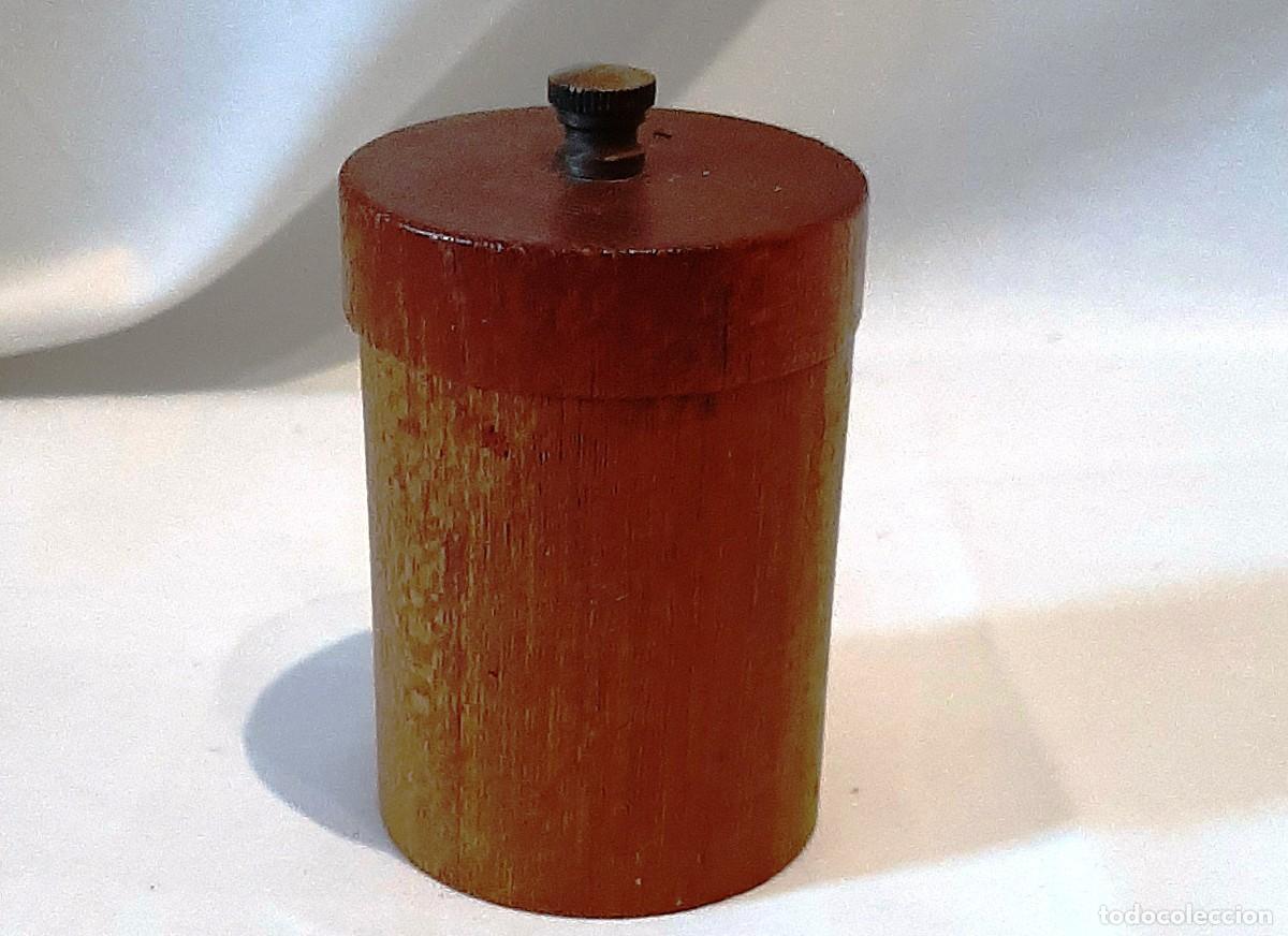 Coleccionismo: Molinillo cilindro antiguo de madera - Foto 3