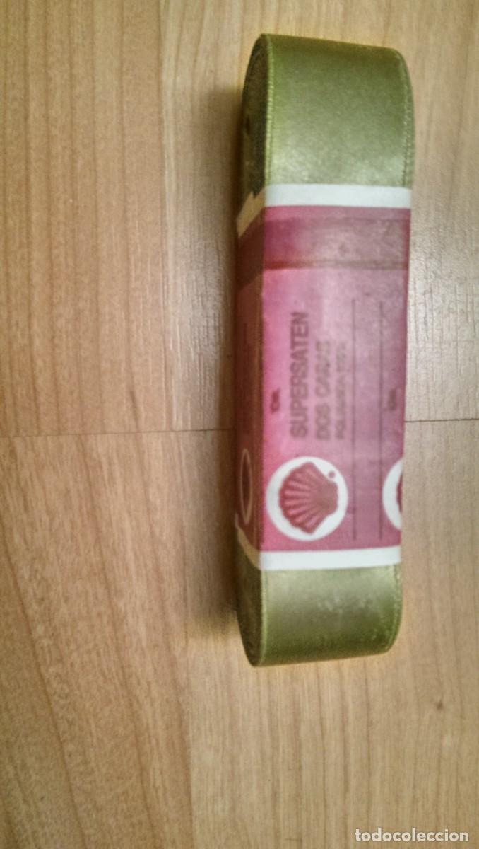 Sammeln: CINTA SAT&Eacute;N 2,5 CM. COLOR VERDE OLIVA 10 METROS