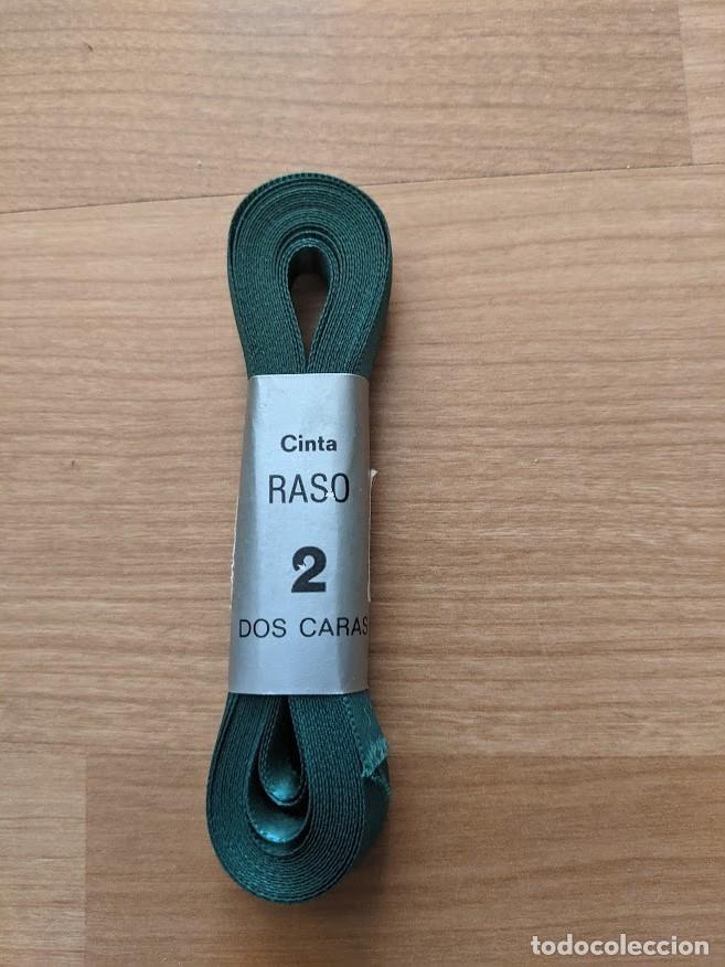 Sammeln: CINTA RASO 1 CM COLOR VERDE OSCURO