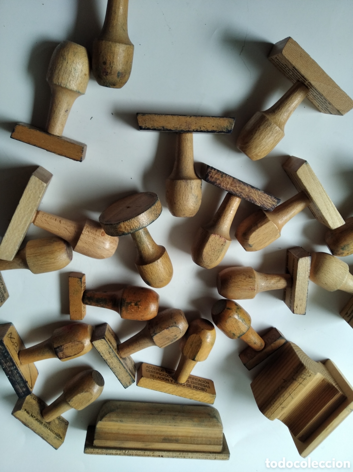 Coleccionismo: Soportes para sellos de entintar de madera - Foto 3