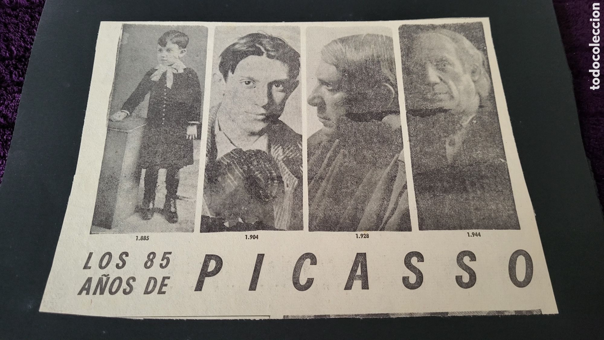 Coleccionismo: Lamina antigua recortada pegada al cart&oacute;n Picasso