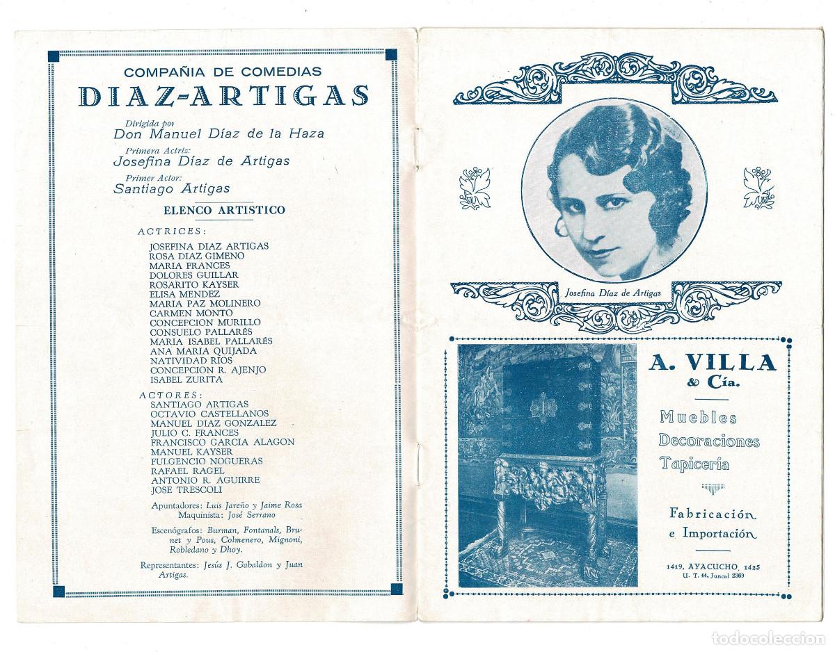 Coleccionismo: PROGRAMA, COMPA&Ntilde;&Iacute;A DE COMEDIAS. DIAZ-ARTIGAS. - Foto 2