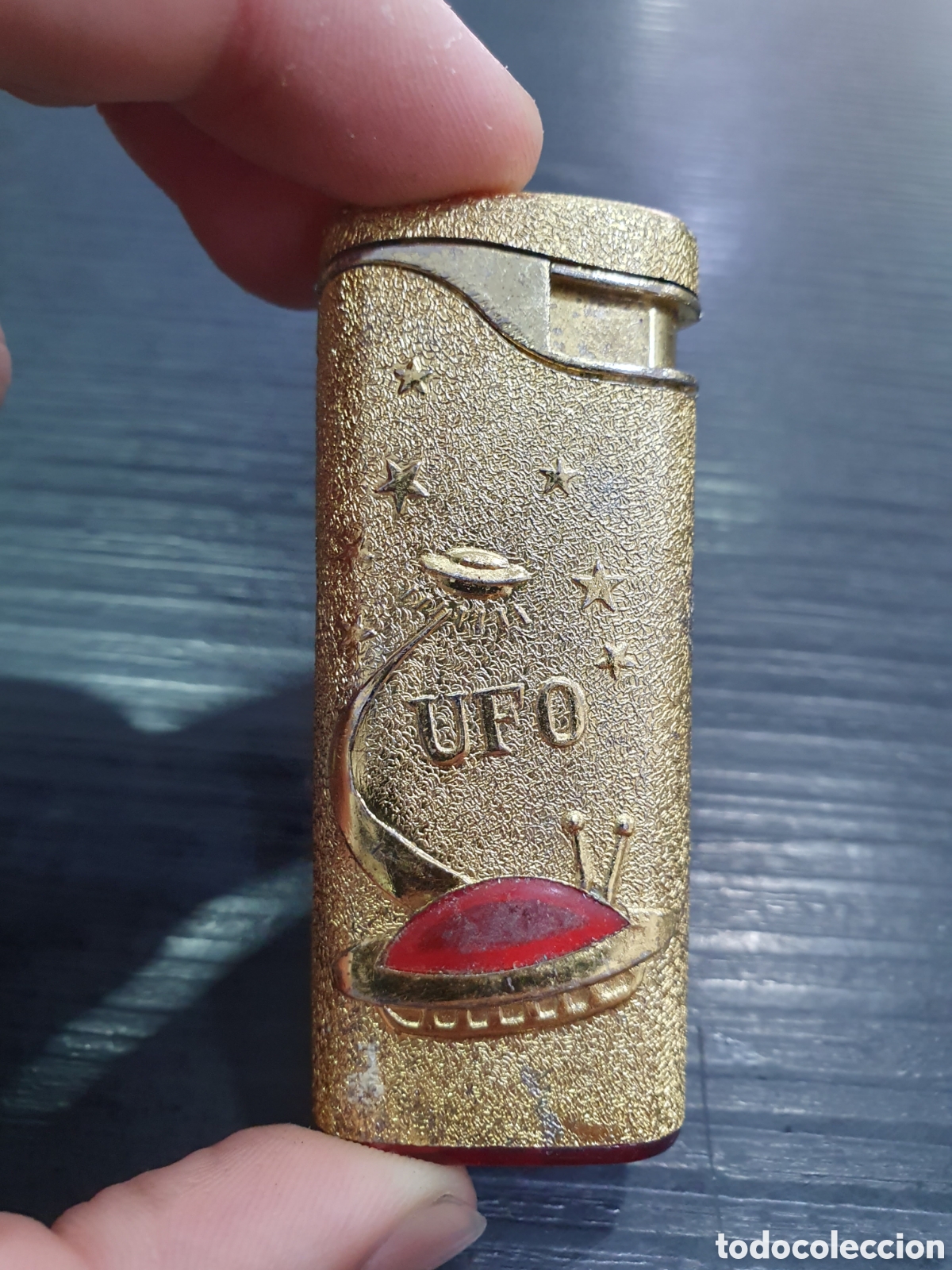Coleccionismo: Mechero dorado UFO. (L86) - Foto 1