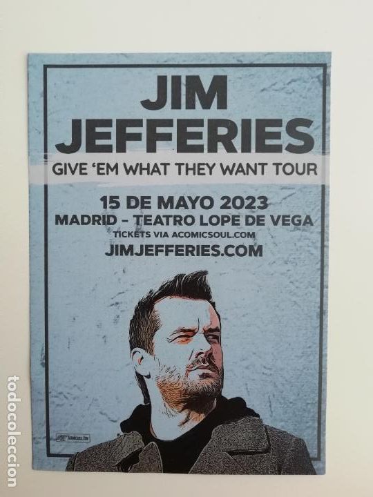 Coleccionismo: Hoja volandera concierto Jim Jefferies Teatro Lope de Vega Madrid Mayo 2023
