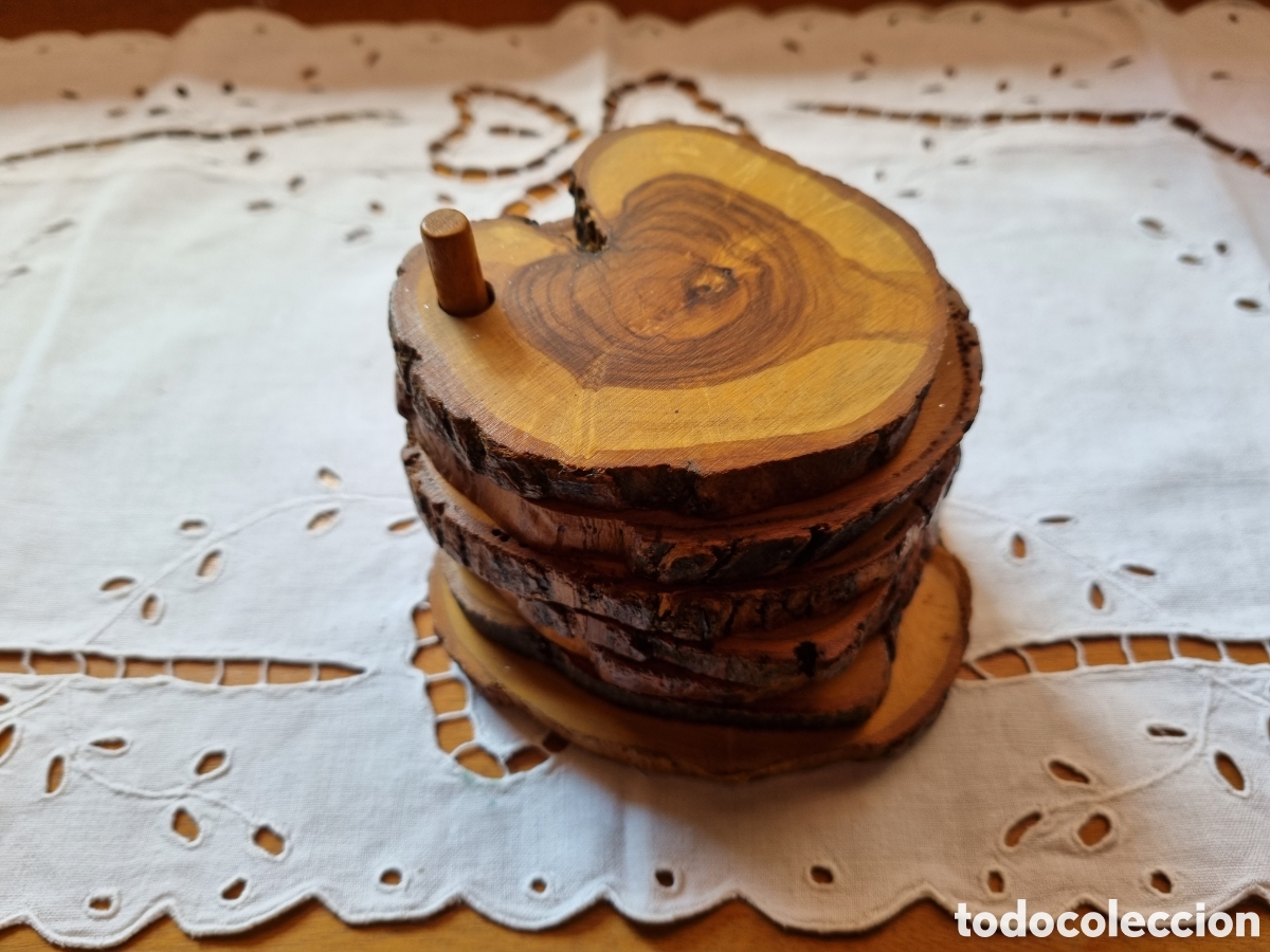Coleccionismo: Posavasos de madera. Artesan&iacute;a de Mallorca.