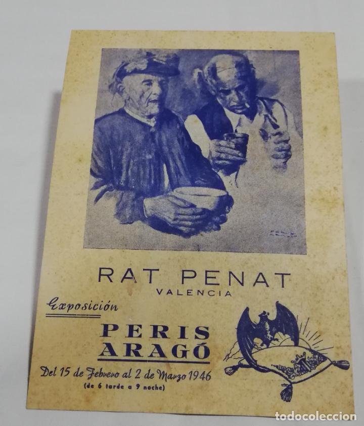 Coleccionismo: ANTIGUO FOLLETO / OLD LEAFLET: EXPOSICI&Oacute;N PERIS ARAG&Oacute; RAT PENAT VALENCIA 1946