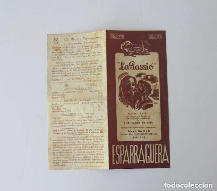 Coleccionismo: PROGRAMA LA PASSIO DE ESPARRAGUERA A&Ntilde;O 1950 - Foto 1