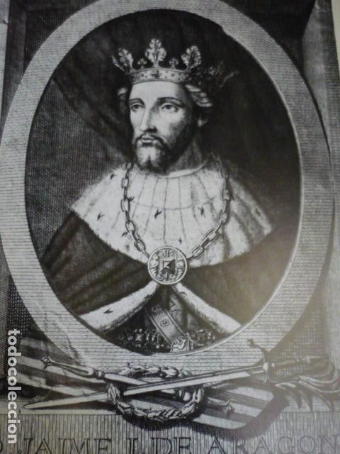 Coleccionismo: REY JAIME I DE ARAGON ANTIGUA LAMINA A&Ntilde;OS 50