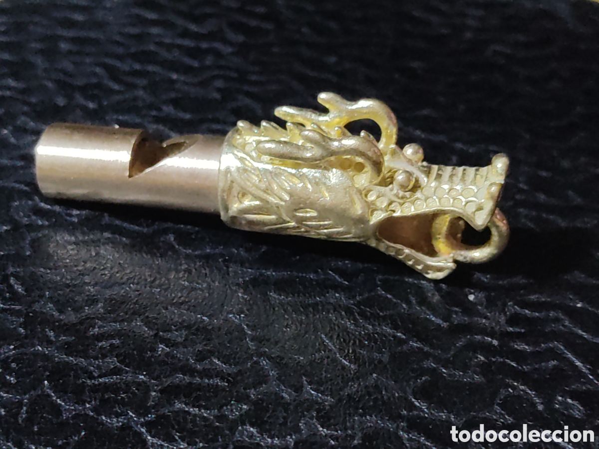 Coleccionismo: Silbato drag&oacute;n de bronce o lat&oacute;n.Pito. - Foto 3