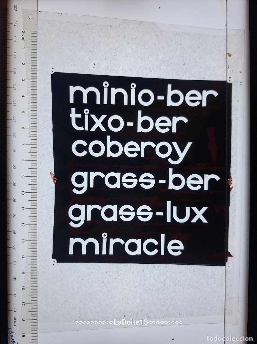 Collecting: #314 FOTOLITO ORIGINAL A&Ntilde;OS 60 DISE&Ntilde;O GRAFICO TIPOGRAFIA -MINIO BERTIXO BERGRASS LUX MIRACLE