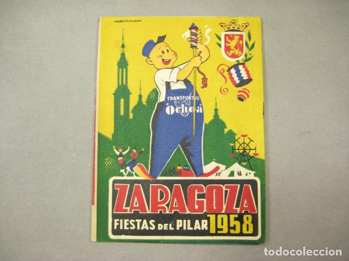Coleccionismo: DESPLEGABLE PUBLICITARIO DE TRANSPORTES OCHOA. ZARAGOZA. FIESTAS DEL PILAR DE 1958