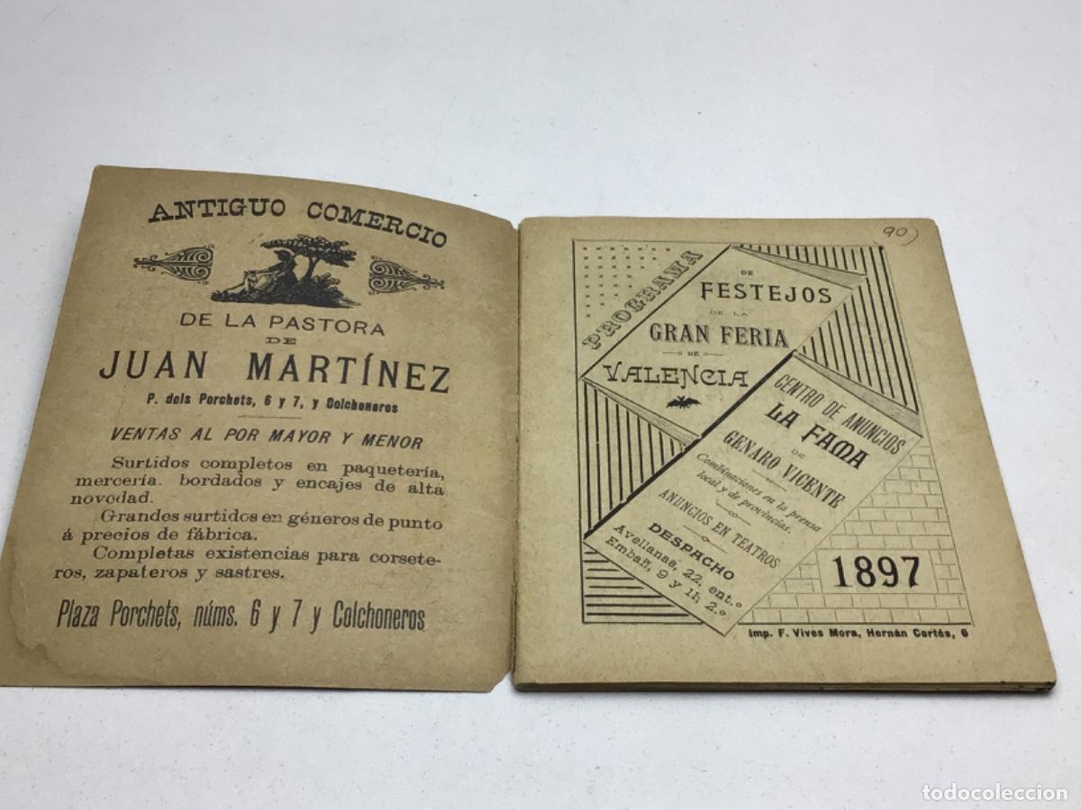 Coleccionismo: ANTIGUO PROGRAMA DE FESTEJOS FERIA DE VALENCIA 1897 - ORIGINAL - Foto 4