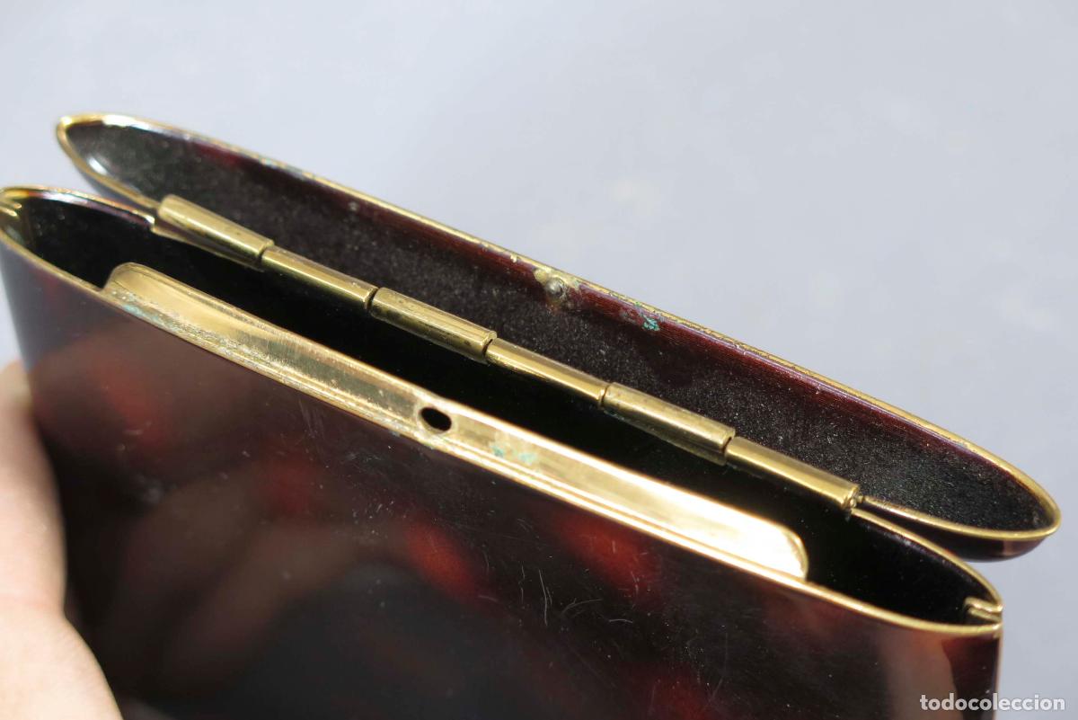Coleccionismo: PITILLERA DE BRONCE ESMALTADA SIMULANDO CAREY - Foto 6