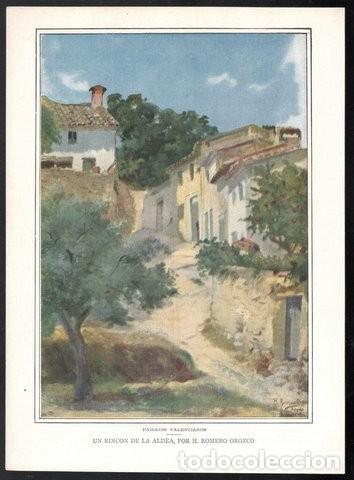 Coleccionismo: PAISAJES VALENCIANOS: Un rinc&oacute;n de la aldea, por H. Romero Orozco