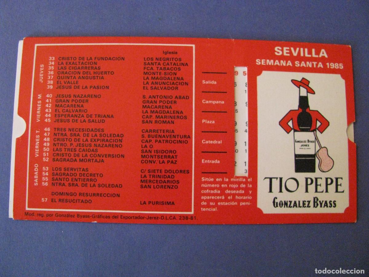 Coleccionismo: PROGRAMA DE SEMANA SANTA DE SEVILLA 1985. TIO PEPE. - Foto 2