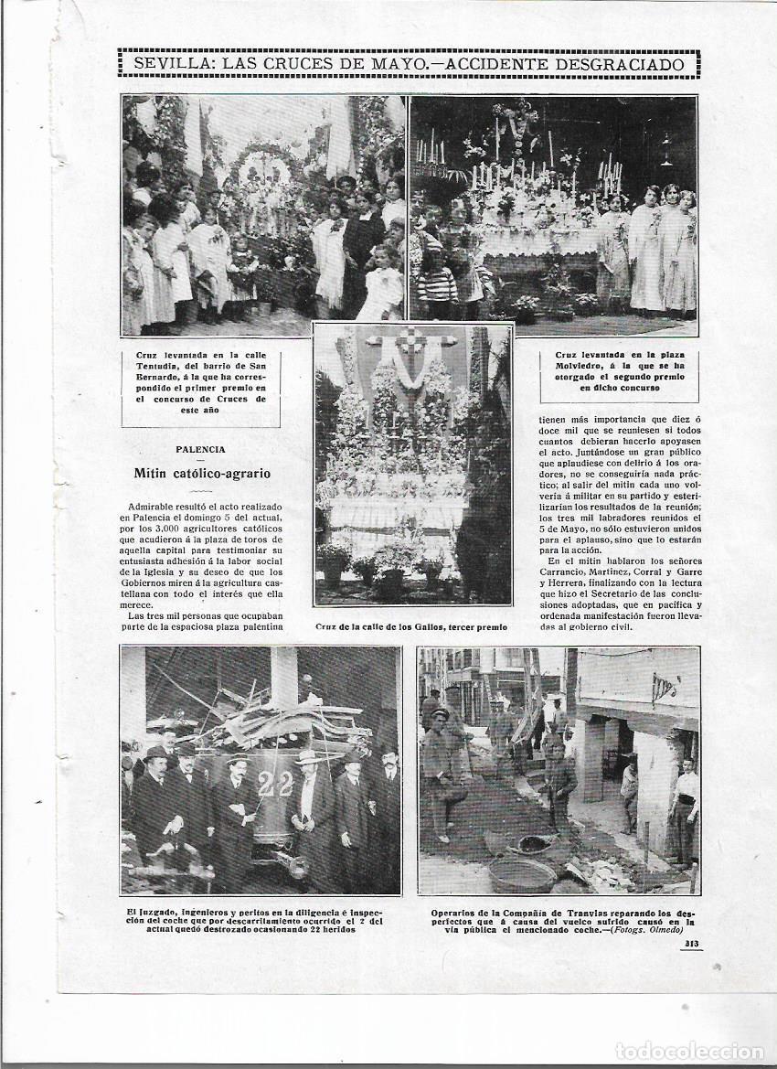 Collecting paper: A&Ntilde;O 1912 RECORTE PRENSA SEVILLA CRUCES DE MAYO TENTUDIA CALLE DE LOS GALLOS PLAZA MOLVIEDRO PREMIOS
