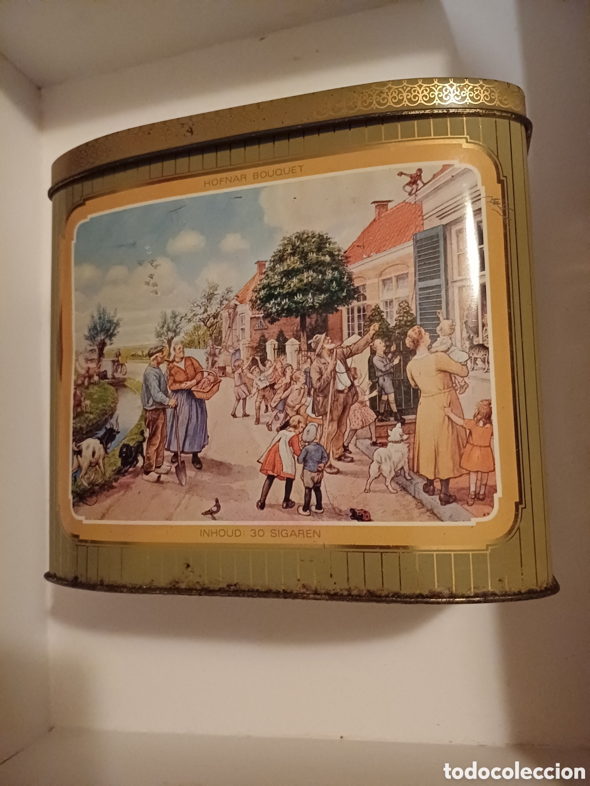 Coleccionismo: Lata cigarros tabaco HOFNAR metalica con reproduccion ilustracion de Cornelis Jetses