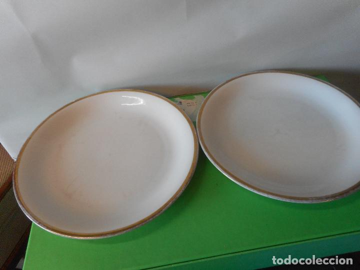 Coleccionismo: DOS BONITOS PLATOS. BORDES DESGASTADOS EN CERAMICA. DIAMETRO 24 CM