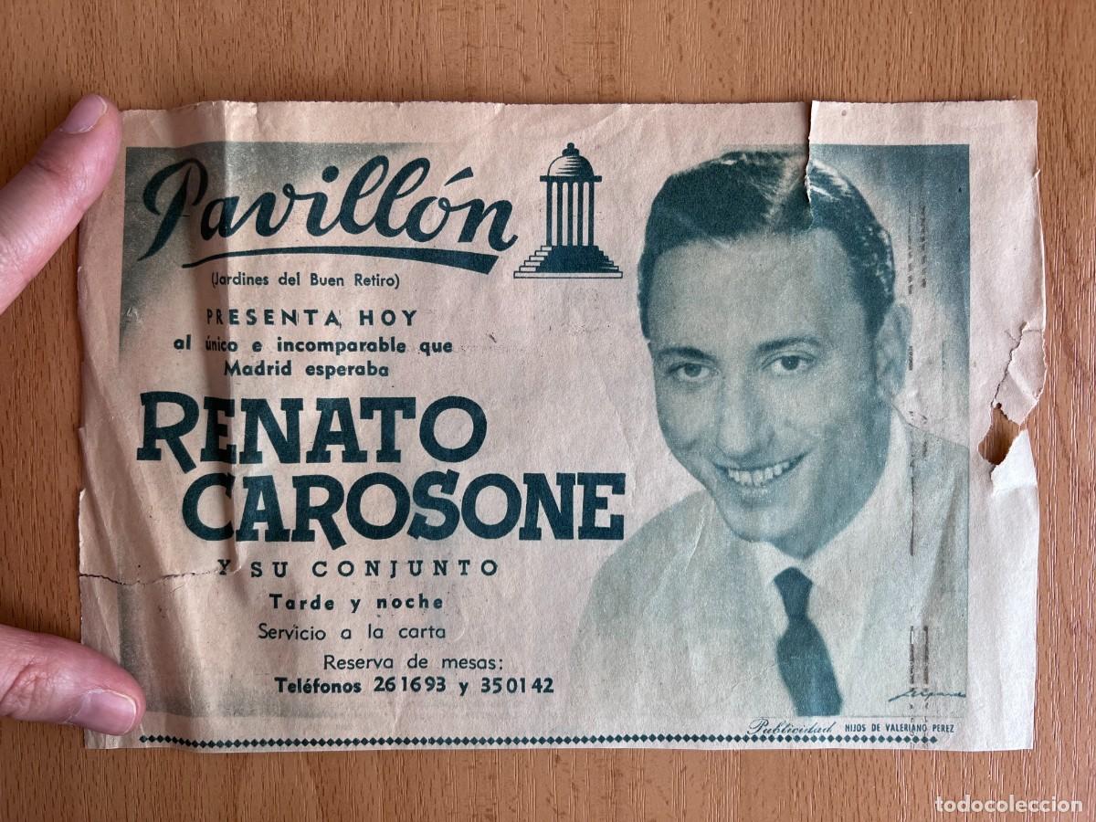 Coleccionismo: PUBLICIDAD ABC PAVILLON JARDINES DEL BUEN RETIRO PRESENTA A RENATO CAROSONE Y SU CONJUNTO 1957