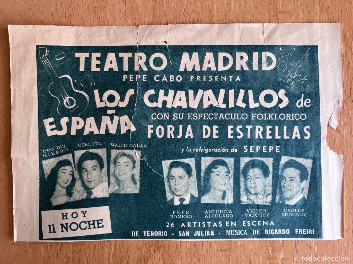Coleccionismo: PUBLICIDAD ABC TEATRO MADRID PEPE CABO PRESENTA LOS CHAVALILLOS DE ESPA&Ntilde;A 1957