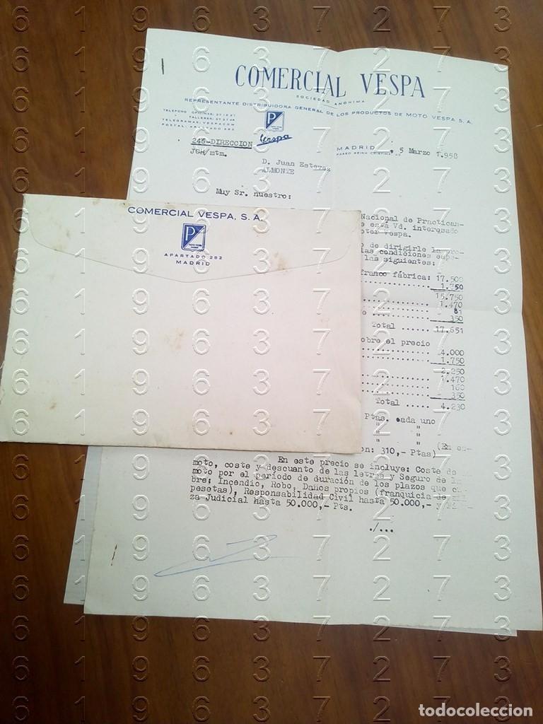 Coleccionismo: VESPA CARTA A ALMONTE 1958 L34
