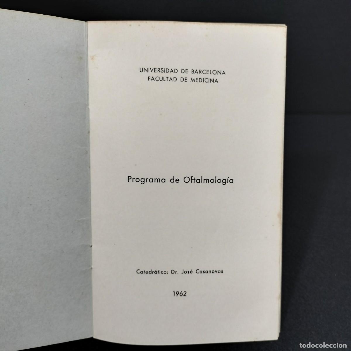 Coleccionismo: PROGRAMA DE OFTALMOLOGIA - RAMON TORRES - BARCELONA 1962 - 21 cm / 12 - Foto 3