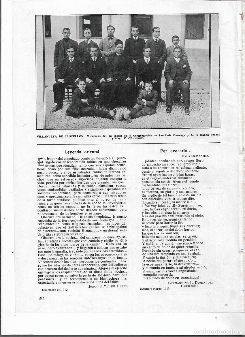 Collezionismo: &Ntilde;O 1913 RECORTE PRENSA VILLANUEVA DE CASTELLON MIEMBROS JUNTA CONGREGACION LUIS GONZAGA BUENA PRENSA