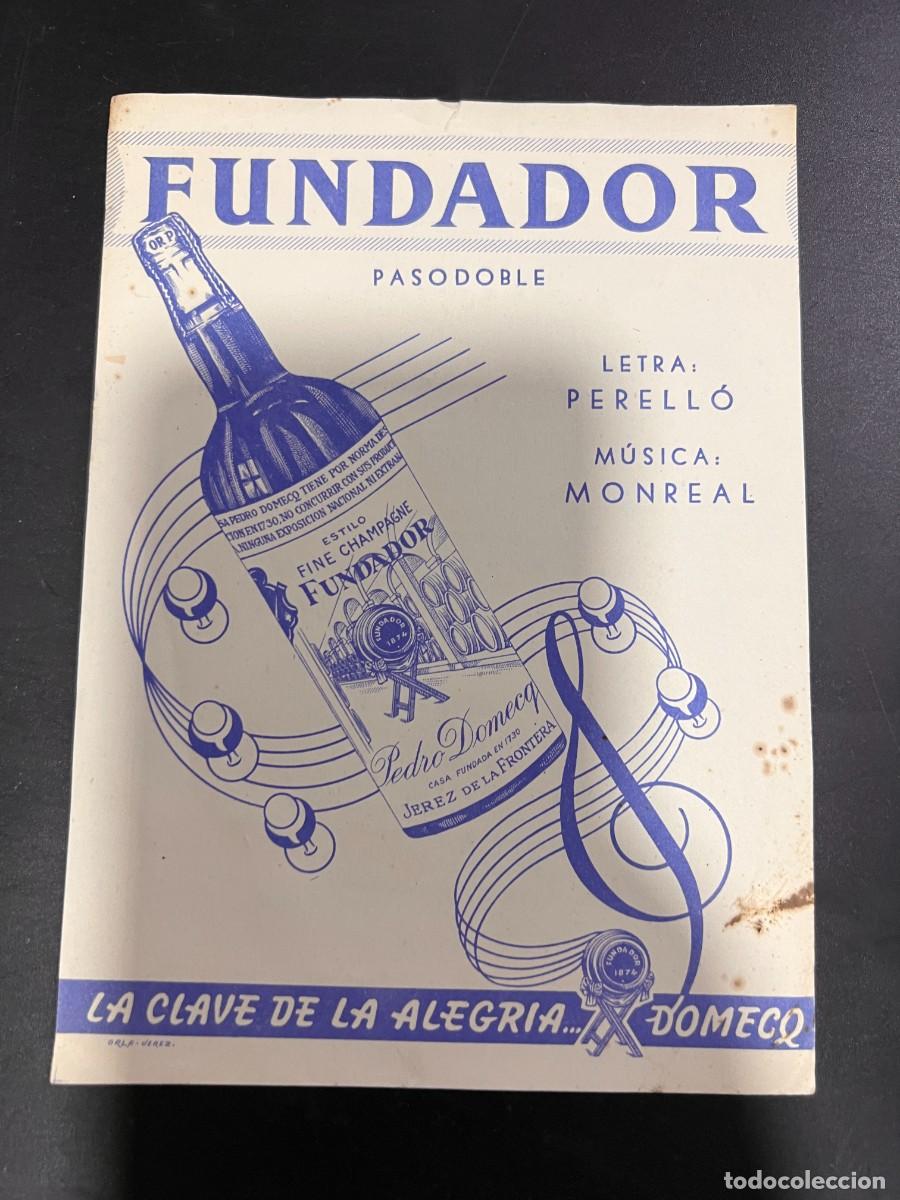 Coleccionismo: PASODOBLE DEDICADO A CO&Ntilde;AC FUNDADOR. LETRA DE PERELL&Oacute;. M&Uacute;SICA DE MONREAL.