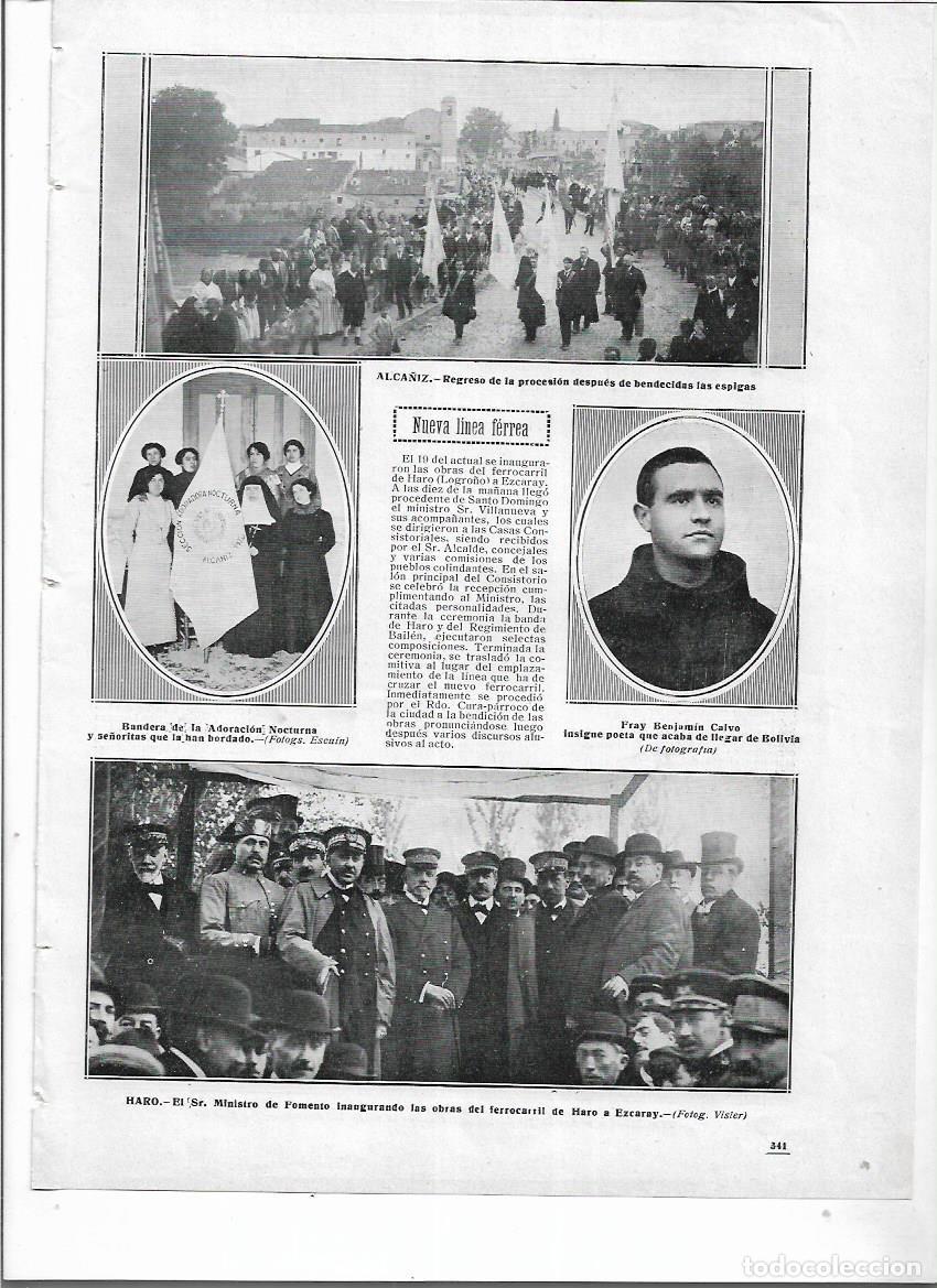 Collezionismo: A&Ntilde;O 1913 RECORTE PRENSA HARO INAUGURACION OBRAS FERROCARRIL DE HARO A EZCARAY NUEVA LINEA FERREA