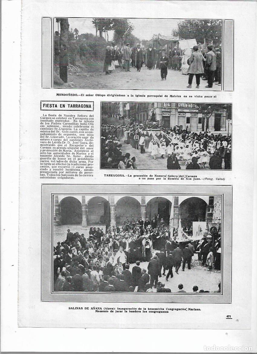 Collezionismo: A&Ntilde;O 1913 RECORTE PRENSA TARRAGONA FIESTAS DEL CARMEN PROCESION A SU PASO PER RAMBLA DE SANT JOAN