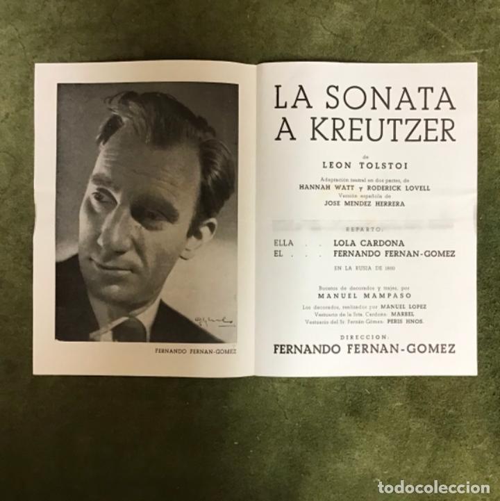 Coleccionismo: LA SONATA A KREUTZER, PROGRAMA DE MANO 1963 - Foto 1