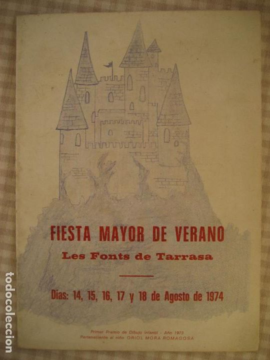 Coleccionismo: Tarrasa. Les Fonts. Fiesta Mayor de verano 1974. Progama .