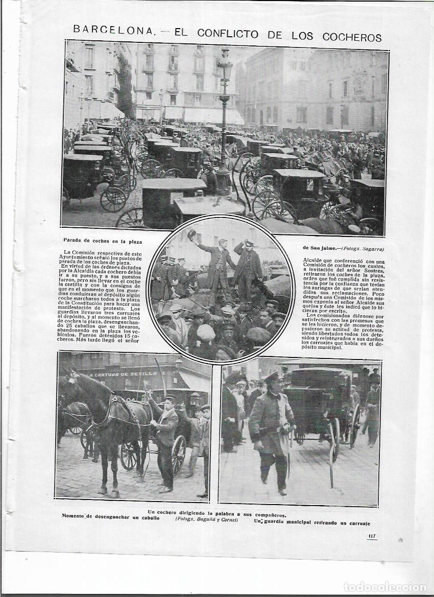 Collezionismo: A&Ntilde;O 1913 RECORTE PRENSA BARCELONA CONFLICTO DE LOS COCHEROS HUELGA PLAZA SANT JAUME GUARDIAS
