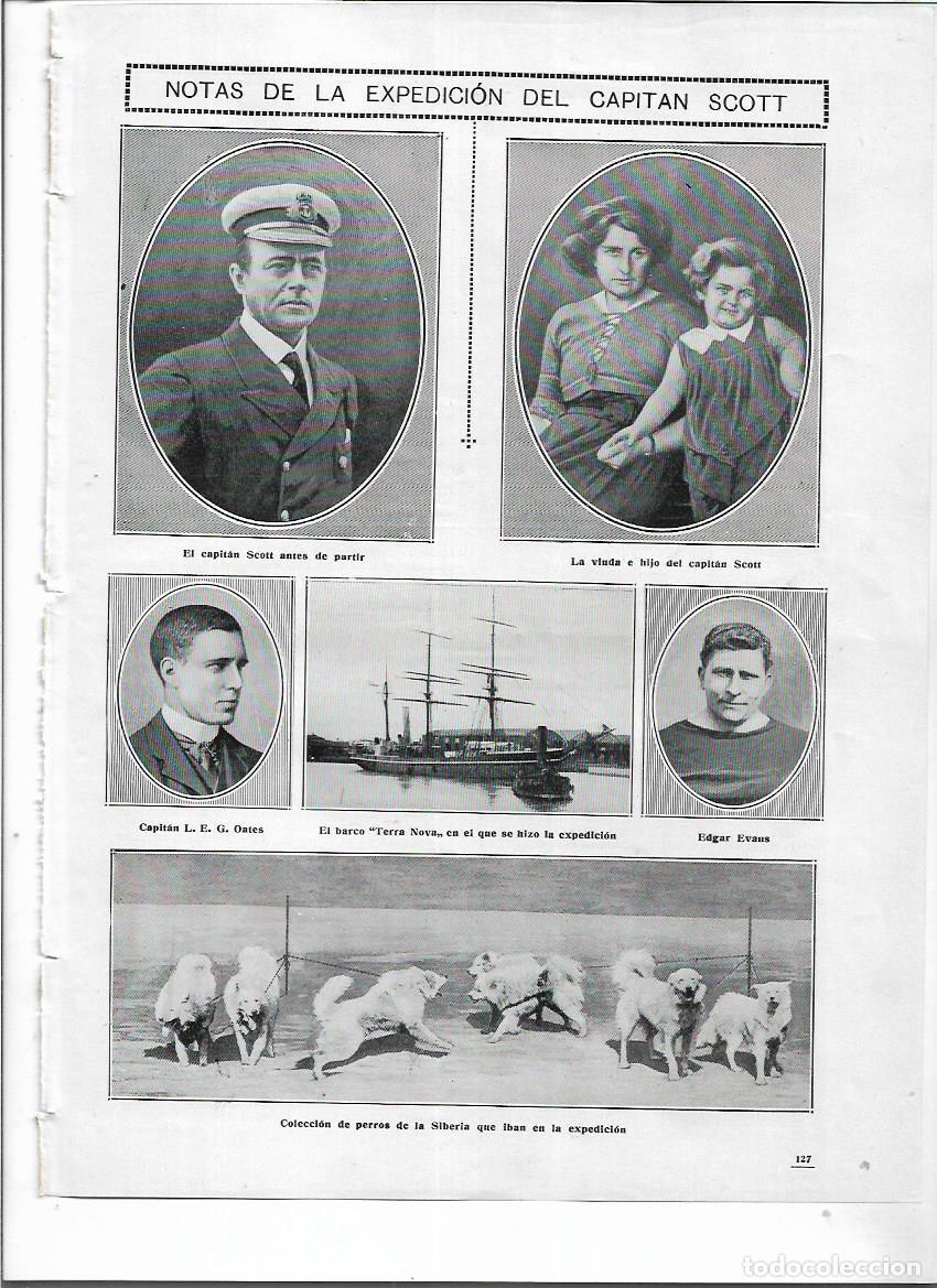 Sammelleidenschaft Papier: A&Ntilde;O 1913 RECORTE PRENSA EXPEDICION POLO CAPITAN SCOTT FAMILIA PERROS SIBERIA BARCO TERRA NOVA