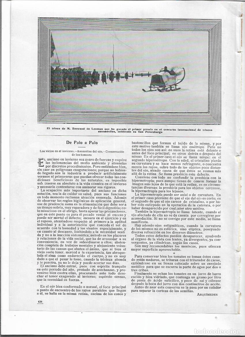 Collectionnisme: A&Ntilde;O 1913 RECORTE PRENSA ST PETERSBURGO CONCURSO INTERANCIONAL TRINEOS GANADOR BERTRAND DE LESSEPS